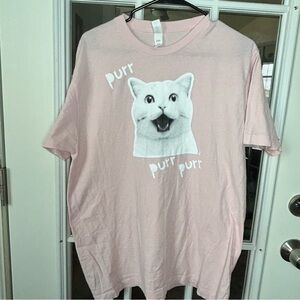 Light Pink Cat T-Shirt Size Large